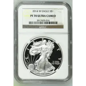 2014 W 1oz American Silver Eagle Proof Coin - NGC PF70 Ultra Cameo (2)