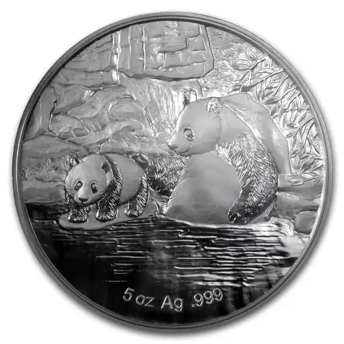 2015 5oz 60th Ann. FUN Show Chinese Panda .999 Proof Silver