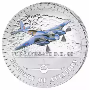 2015 Burundi History of Aviation De Havilland D.H. 98 20g Silver Coin (2)