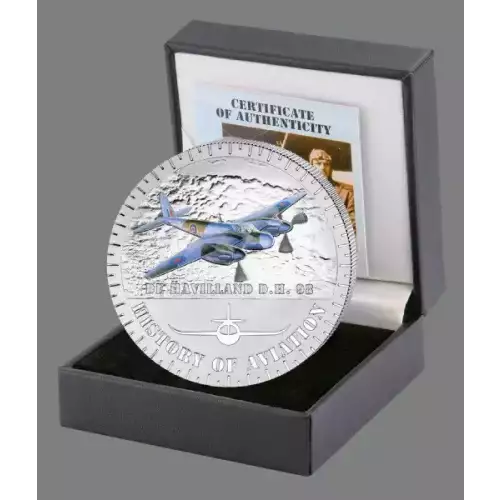 2015 Burundi History of Aviation De Havilland D.H. 98 20g Silver Coin