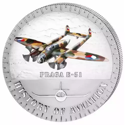 2015 Burundi History of Aviation Praga E-51 20g Silver Coin