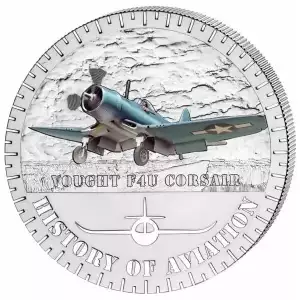 2015 Burundi History of Aviation Vought F4U Corsair 20g Silver Coin