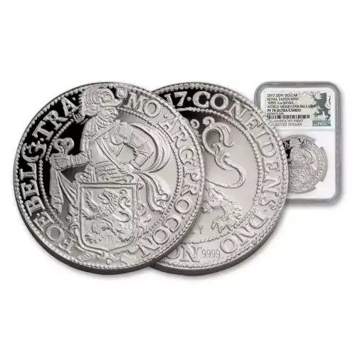 2017 1oz Netherlands .999 Silver Lion Dollar Restrike World Money Fair Releases Proof NGC PF70 Ultra Cameo