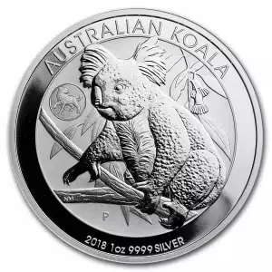 2018 1oz Australian Perth Mint Silver Koala W/ Year of Dog Privy
