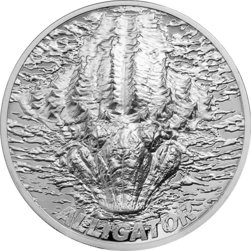 2018 1oz Palau Bite Marks: Alligator .999 Silver Coin
