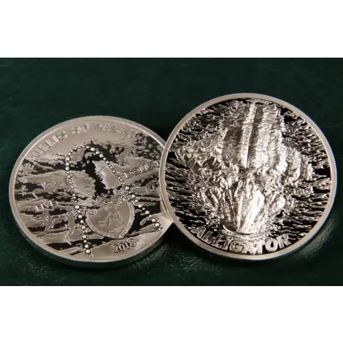 2018 1oz Palau Bite Marks: Alligator .999 Silver Coin (3)