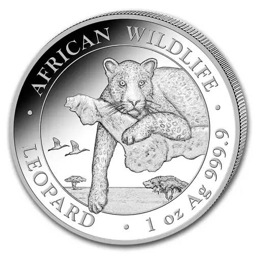 2020 1oz Somalia African Wildlife Series .9999 Silver Leopard BU Coin (2)