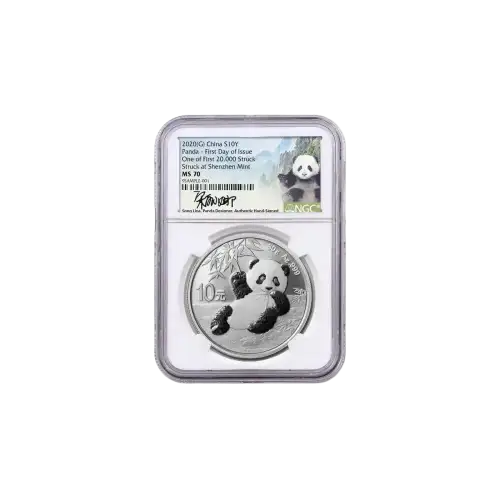 2020 30g China Shenzhen Mint Panda .999 Silver Coin NGC MS70 First Releases