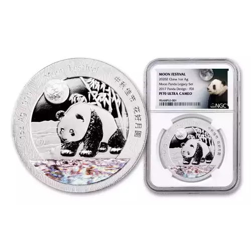 2020Z 1oz China Moon Festival Panda 2017 design From Legacy Set NGC PF70UC FDI (2)