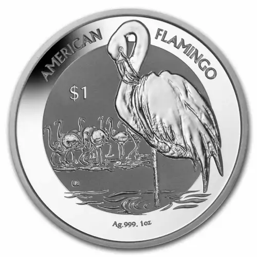 2021 1 oz BVI Flamingo Reverse Frosted .999 Silver BU
