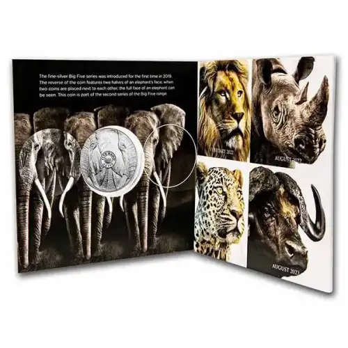 2021 1 oz South Africa Big Five Series II Elephant .999 Silver Coin BU (2)