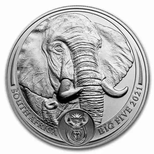 2021 1 oz South Africa Big Five Series II Elephant .999 Silver Coin BU (4)