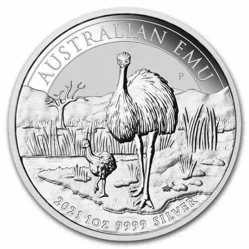 2021 1oz Australia Perth Mint Emu .9999 Silver BU Coin (2)