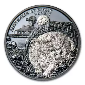 2021 1oz Perth Mint .9999 Silver Proof Australia at Night (Wombat) Coins (4)