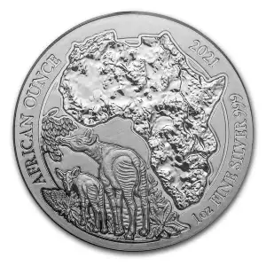 2021 1oz Rwanda .999 Silver Proof Okapi Coin  (2)