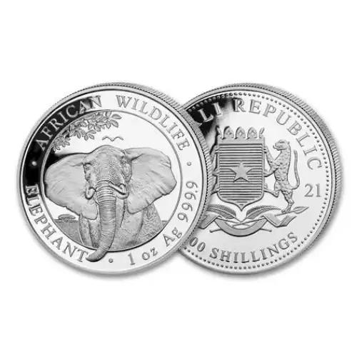 2021 1oz Somalia Elephant .9999 Silver BU Coin