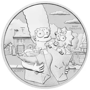 2021 1oz Tuvalu Perth The Simpsons Marge and Maggie .9999 Silver Bullion Coin (2)