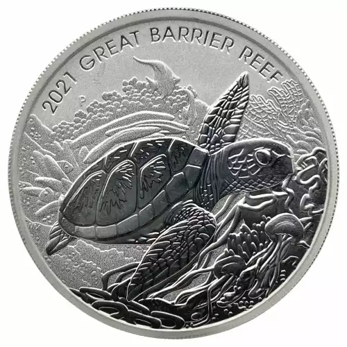 2021 2 oz Australian Great Barrier Reef Turtle Silver Coin (4)