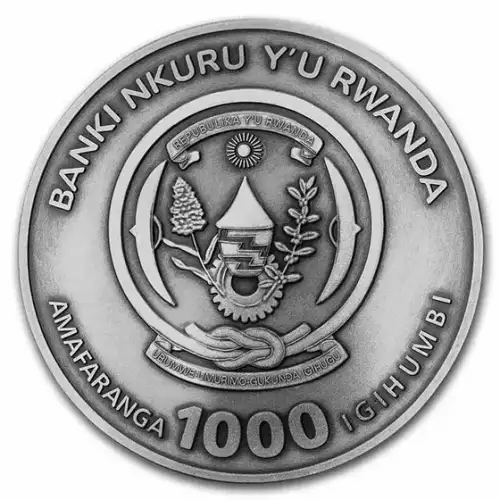 2021 Rwanda 3 oz Silver Nautical Ounce Sedov HR Antiqued