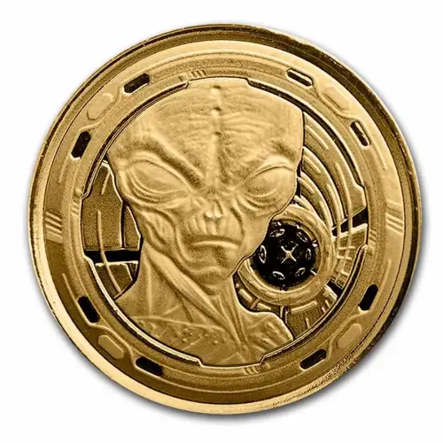 2022 1/10oz Ghana Scottsdale Mint Alien .9999 Gold Coin