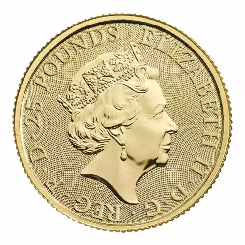 2022 1/4 oz British Royal Mint Tudor Beasts Series Lion of England .9999 Gold Coin