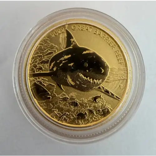 2022 1/4oz Australia Perth Mint Great Barrier Reef Shark .9999 Gold Coin