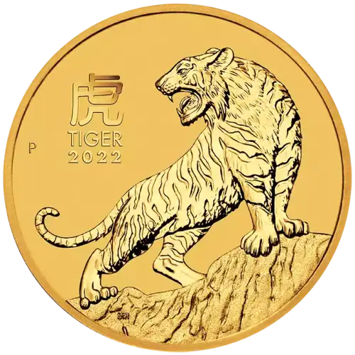 2022 1/4oz Australian Perth Mint .9999 Gold Lunar III: Year of the Tiger (2)