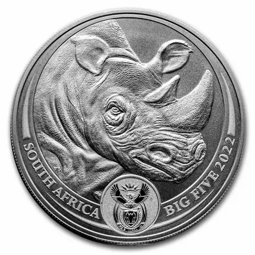 2022 1 oz South Africa Big Five Series II Rhino .999 Silver Coin BU (5)