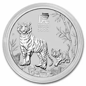 2022 1oz Australian Perth Mint Silver Lunar III: Year of the Tiger .9999 Silver Coin (3)