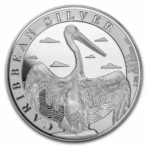 2022 1oz Barbados Caribbean Pelican .999 Silver Bu Coin