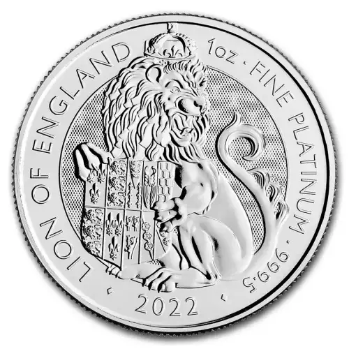 2022 1oz British Royal Mint Tudor Beast Lion of England .9995 Platinum Coin (3)