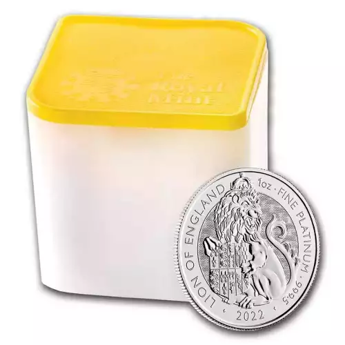 2022 1oz British Royal Mint Tudor Beast Lion of England .9995 Platinum Coin
