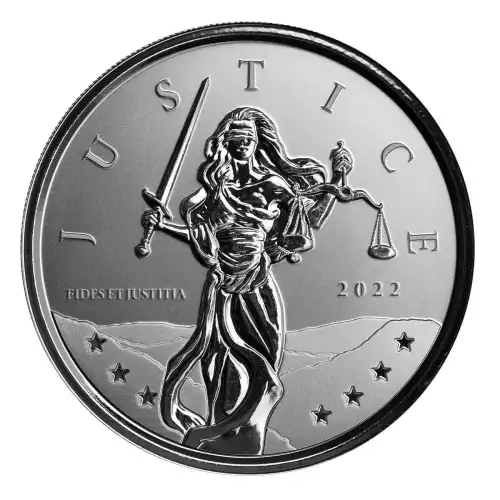 2022 1oz Gibraltar Scottsdale Mint Lady Justice Silver Coin