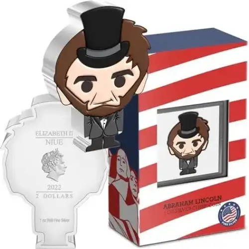 2022 1oz Niue Abraham Lincoln Chibi .999 Silver Coin in OGP