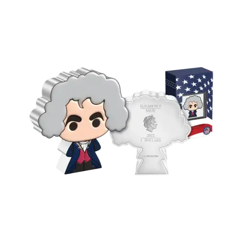 2022 1oz Niue Thomas Jefferson Chibi .999 Silver Coin in OGP