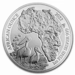 2022 1oz Rwanda .999 Silver Proof Pelican BU Coin (2)