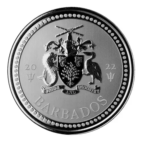 2022 1oz Scottsdale Mint Barbados .999 Silver Trident Coin (2)