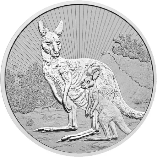 2022 2oz Australian Perth Mint Mother & Baby Kangaroo .999 Silver Coin