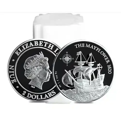2022 2oz Niue The Mayflower 1620 .9999 Silver Proof Coin