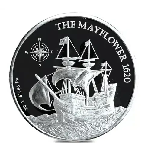 2022 2oz Niue The Mayflower 1620 .9999 Silver Proof Coin