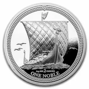  2022 Isle of Man 2 oz .999 Silver Noble Piedfort Ultra High Proof Coin (4)