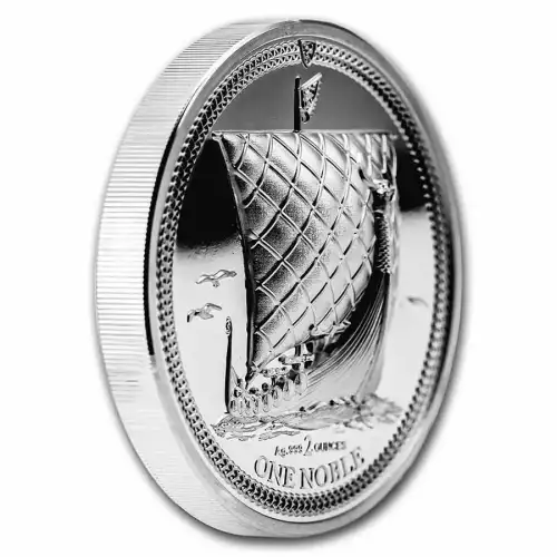  2022 Isle of Man 2 oz .999 Silver Noble Piedfort Ultra High Proof Coin (2)