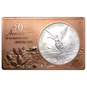 2022 Silver 1 oz & Copper 2 oz Mexican Libertad 40th Anniversary Proof Coin Bar  (3)