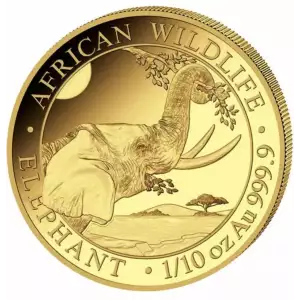2023 1/10oz Somalia .9999 Gold Elephant Coin