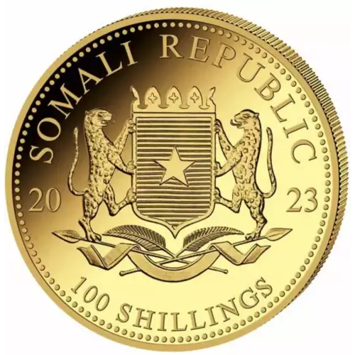 2023 1/10oz Somalia .9999 Gold Elephant Coin (2)