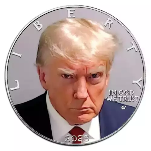 2023 1 oz American Silver Eagle Colorized TRUMP MUG SHOT