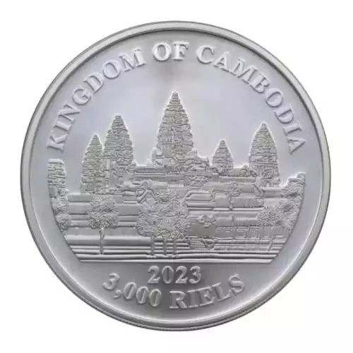 2023 1 oz Cambodia Asia Big Five -Asia Elephant 999 Silver BU Coin