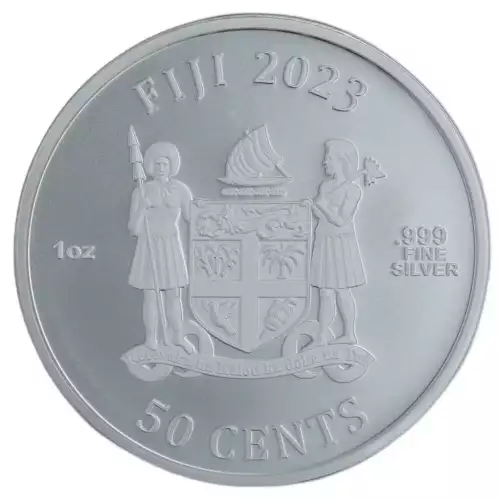 2023 1 oz Fiji 30th Anniversary of Jurassic Park Silver BU Coin (2)