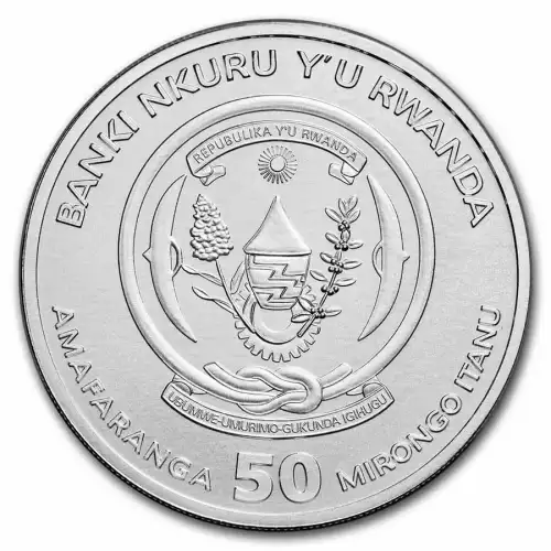 2023 1 oz Rwanda African Wildlife Series - Nile Crocodile .999 Silver BU Coin (2)
