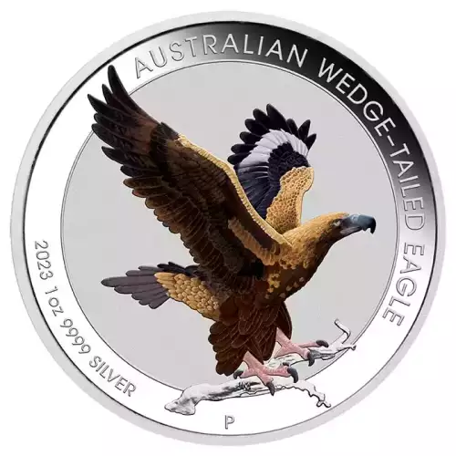 2023 1oz Australia Perth Mint Wedge-Tailed Eagle .9999 Silver Coloured Coin (2)